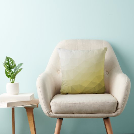 グレーのイエローオンブルメッシュ クールエレガント パターン クッション (椅子)