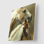 グレーのイベント馬の壁時計 スクエア壁時計 (傾斜)