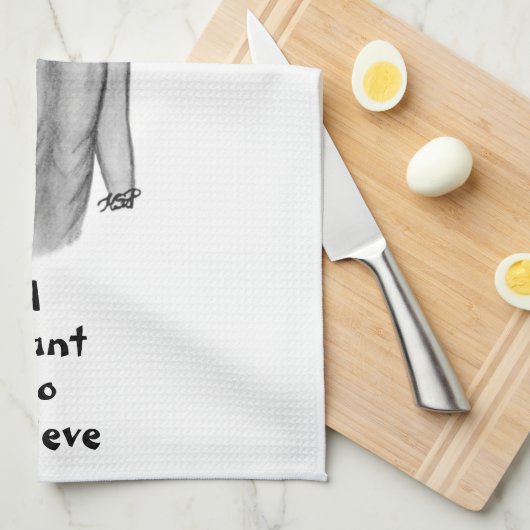 グレーのエイリアン、私はキッチンタ信じオルがしたい キッチンタオル (四つ折り)