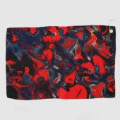 グレーのエッジ上の極端な赤い斑点と暗い背景 ゴルフタオル (横)