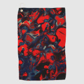 グレーのエッジ上の極端な赤い斑点と暗い背景 ゴルフタオル (正面)