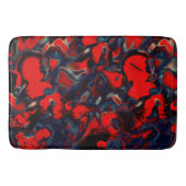グレーのエッジ上の極端な赤い斑点と暗い背景 バスマット (正面)