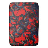 グレーのエッジ上の極端な赤い斑点と暗い背景 バスマット (正面縦)