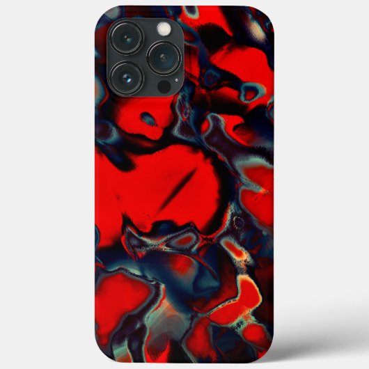 グレーのエッジ上の極端な赤い斑点と暗い背景 Case-Mate iPhoneケース (裏面)