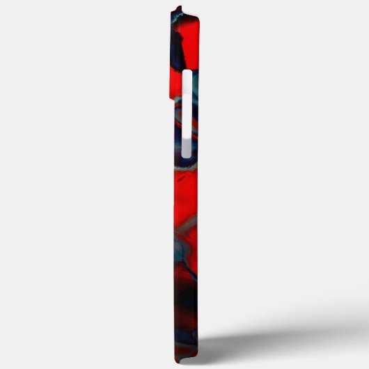 グレーのエッジ上の極端な赤い斑点と暗い背景 Case-Mate iPhoneケース (裏面 / 左)