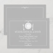 グレーのエレガントな結婚式のリハーサルディナー招待状 招待状 (正面/裏面)