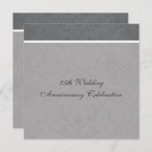 グレーのエレガントな結婚記念日招待状 招待状 (正面/裏面)