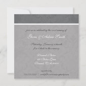 グレーのエレガントな結婚記念日招待状 招待状 (裏面)