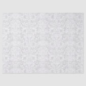 グレーのエレガント背景に白いフローラが表示される 薄葉紙 (正面)