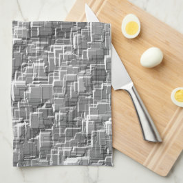 グレーのエンボスの正方形の極端な重ね合わせ キッチンタオル