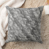 グレーのエンボスの正方形の極端な重ね合わせ クッション (ブランケット)