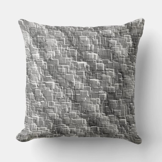 グレーのエンボスの正方形の極端な重ね合わせ クッション (正面)
