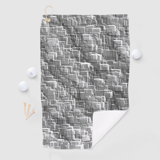 グレーのエンボスの正方形の極端な重ね合わせ ゴルフタオル (インサイチュ)