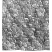 グレーのエンボスの正方形の極端な重ね合わせ シャワーカーテン (正面)