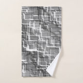 グレーのエンボスの正方形の極端な重ね合わせ バスタオルセット (ハンドタオル)