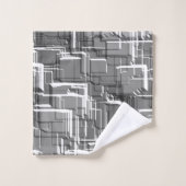 グレーのエンボスの正方形の極端な重ね合わせ バスタオルセット (ウォッシュタオル)