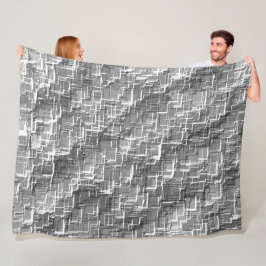 グレーのエンボスの正方形の極端な重ね合わせ フリースブランケット