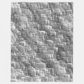 グレーのエンボスの正方形の極端な重ね合わせ フリースブランケット (正面)