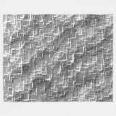 グレーのエンボスの正方形の極端な重ね合わせ フリースブランケット (正面(横))