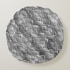 グレーのエンボスの正方形の極端な重ね合わせ ラウンドクッション