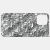 グレーのエンボスの正方形の極端な重ね合わせ Case-Mate iPhoneケース (裏面 (横))