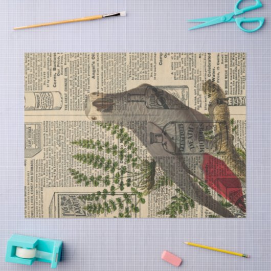 グレーのオウムのヴィンテージカタログの切り離し 薄葉紙 (クラフト)