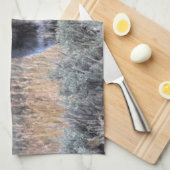 グレーのオオカミをイエローストーンキッチンディッシュタオル キッチンタオル (四つ折り)