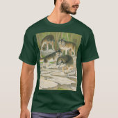 グレーのオオカミ Tシャツ (正面)