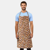 グレーのオレンジ色の粗いセラミックタイルの傷、デジタル エプロン (着用した状態)