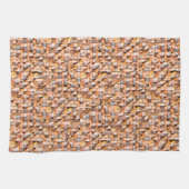 グレーのオレンジ色の粗いセラミックタイルの傷、デジタル キッチンタオル (横)