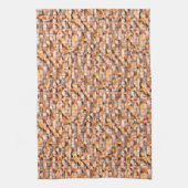 グレーのオレンジ色の粗いセラミックタイルの傷、デジタル キッチンタオル (縦)