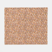 グレーのオレンジ色の粗いセラミックタイルの傷、デジタル フリースブランケット (正面(横))