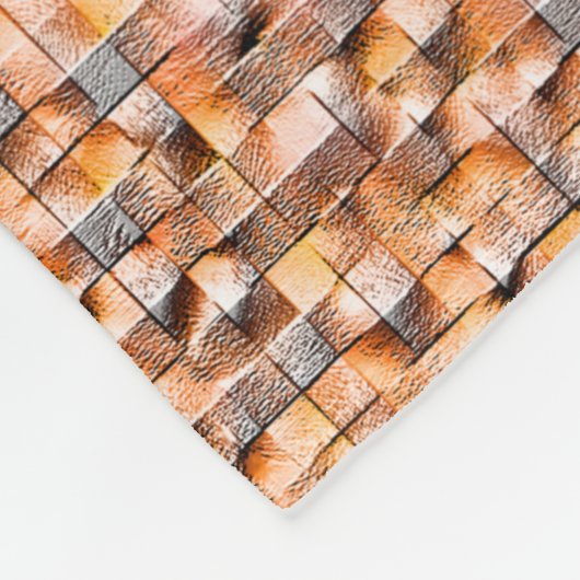 グレーのオレンジ色の粗いセラミックタイルの傷、デジタル フリースブランケット (角)