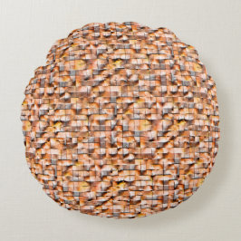 グレーのオレンジ色の粗いセラミックタイルの傷、デジタル ラウンドクッション