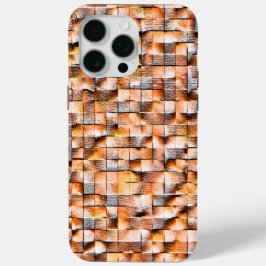 グレーのオレンジ色の粗いセラミックタイルの傷、デジタル iPhone 15 PRO MAXケース