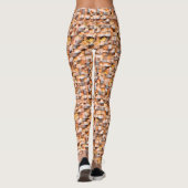 グレーのオレンジ色の粗いセラミックタイルの傷、仮想 レギンス (裏面)