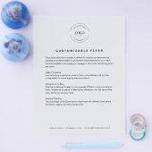 グレーのカスタマイズ可能なロゴ連絡文字インフォビジネス チラシ (シングル)