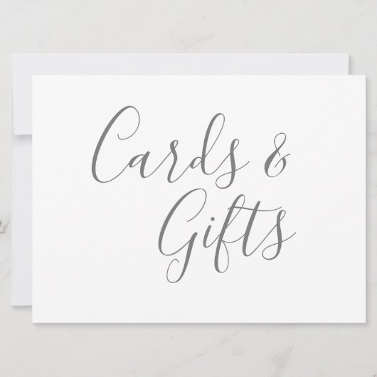 グレーのカード&ギフト カリグラフィー テキスト (正面)
