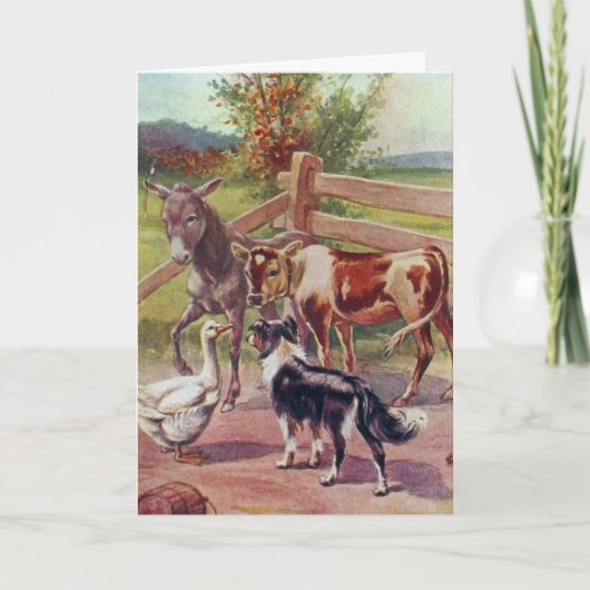 グレーのガチョウと彼の友人、誕生日 カード (正面)