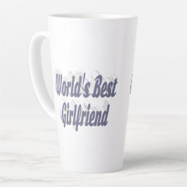 グレーのガールフレンドタイポグラフィ カフェラテマグ