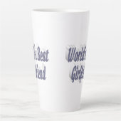 グレーのガールフレンドタイポグラフィ カフェラテマグ (正面)