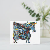 グレーのギャラリ絵を描ー: Cow ポストカード (スタンド正面)