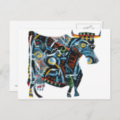 グレーのギャラリ絵を描ー: Cow ポストカード (正面/裏面)