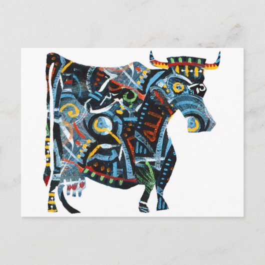 グレーのギャラリ絵を描ー: Cow ポストカード (正面)