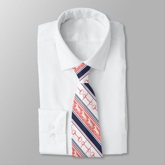 グレーのギャロッピング馬のパターン ネクタイ (タイ)