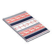 グレーのギャロッピング馬のパターン ノートブック (右側)