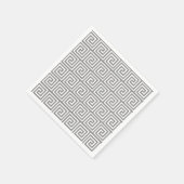 グレーのギリシャ鍵パターン スタンダードカクテルナプキン (角)