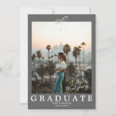 グレーのギンガムコケット卒業発表 招待状 (正面)