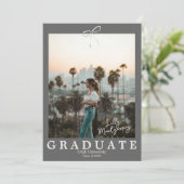 グレーのギンガムコケット卒業発表 招待状 (スタンド正面)