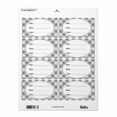 グレーのギンガム柄 カントリー風 ラベル 食品保存用 ラベル (フルシート)